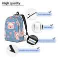 thumbnail image 5 of Naloa Canvas Backpack for Men Women Cute Pig Flowers Print Rucksack Casual Travel Daypack Large and Small Durable College Tote Satchel Bookbag for Teens, 5 of 8
