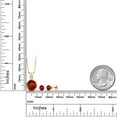 thumbnail image 2 of Gem Stone King 18K Yellow Gold Plated Silver Round Red Garnet and White Moissanite Pendant and Earrings Jewelry Set for Women (5.76 Cttw, Gemstone Birthstone, with 18 inch Chain), 2 of 3