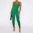 thumbnail image 2 of Pyhlmscde Abercrombie Jumpsuit, Women's Jumpsuits, Plus Size Jumpsuit, Women Workout Jumpsuit Yoga Ribbed Bodycon Spaghetti Strap Leggings Romper Green 2XL, 2 of 8