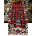 thumbnail image 5 of Christmas Tree Gnome Cat Squirrel Table Runner 18x72in Non-Slip Cotton Linen Table Runners, Red Plaid Lattice Dresser Scarves TableRunner for Dinner Kitchen Dining Wedding Party, 5 of 9