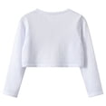 thumbnail image 4 of BXJX Girls Cropped Cardigans, Long Sleeve Open Front School Knitted Kids Fall Shrugs White Size 7-8 T, 4 of 7