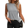 thumbnail image 2 of Women'S Sleeveless Summer Crewneck Loose Fit Tank Tops Gray S, 2 of 7