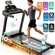 4 in 1 Portable Treadmill with Incline, 300 lb Capacity, 10% Adjustable Incline Treadmills for Home, Foldable Treadmill with 3.5HP Quiet Motor, 7.5MPH High Speed, Smart App Sync