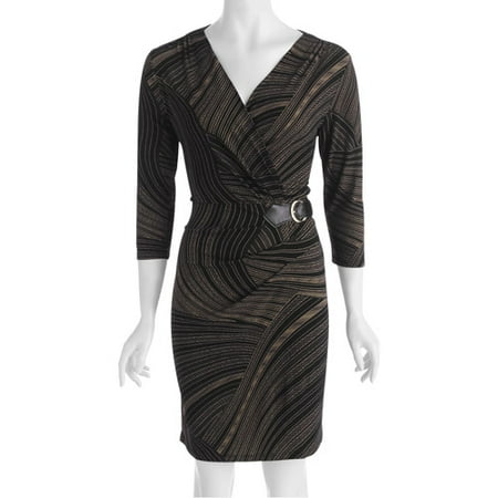 Miss Tina Women's Buckled Wrap Dress