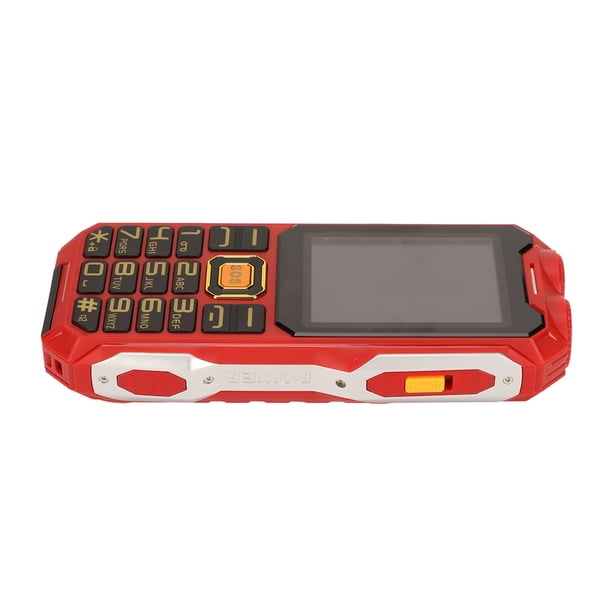 Teléfono móvil para personas mayores, 2G, 2,6 pulgadas, ultrafino, 16800 mAh, gran volumen, con línea de carga para llamadas, color rojo