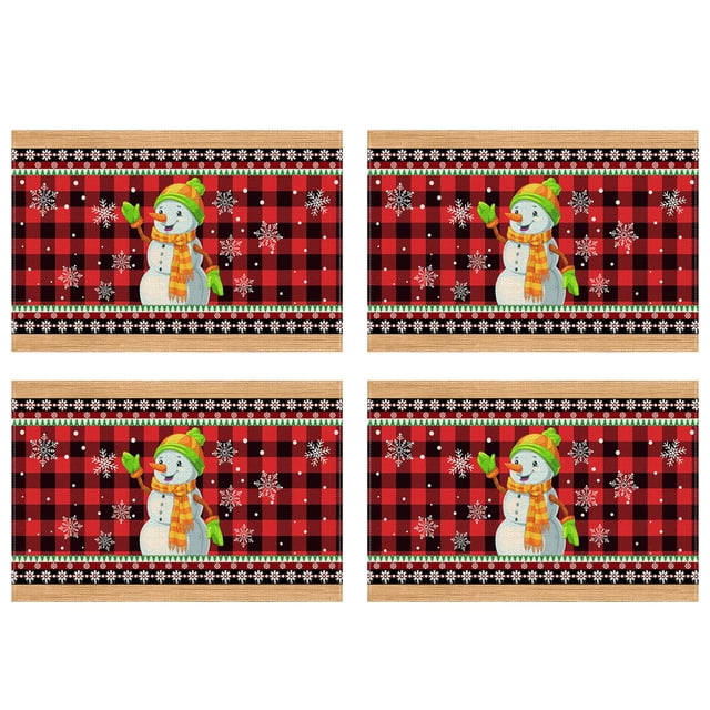 Mantel Individual navideño de lino, mantel individual aislante con decoración de tela para muebles, mantel individual antisuciedad occidental