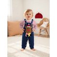 thumbnail image 6 of Spewahor Infant Baby Boys Girls Christmas Clothes Set 0 3 6 9 12 18 Months Stripe Print Long Sleeve Romper Gingerbread Man Embroidery Overall Pants and Hat 3Pcs Outfit, 6 of 9