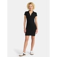 thumbnail image 2 of No Boundaries Ribbed Polo Mini Dress, Women’s, 2 of 5