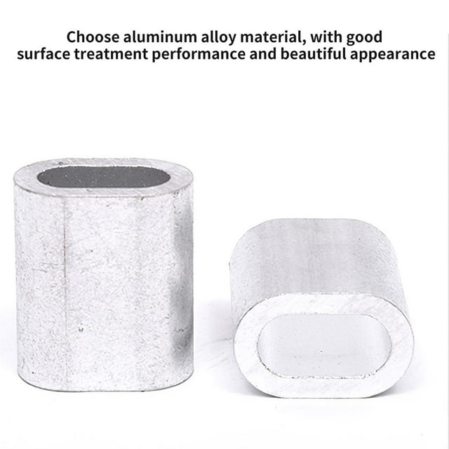 2000pcs 0.5mm/0.02inch Oval Aluminum Clip Silver Oval Aluminum Crimping Loop Corrosion-Resistant Cable Ferrule Wire Crimping Sleeve Wire Rope Ferrule for Wire and Rope