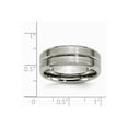 thumbnail image 2 of Titanium Grooved 8mm Brushed Polished Band Ring - Size 13, 2 of 2