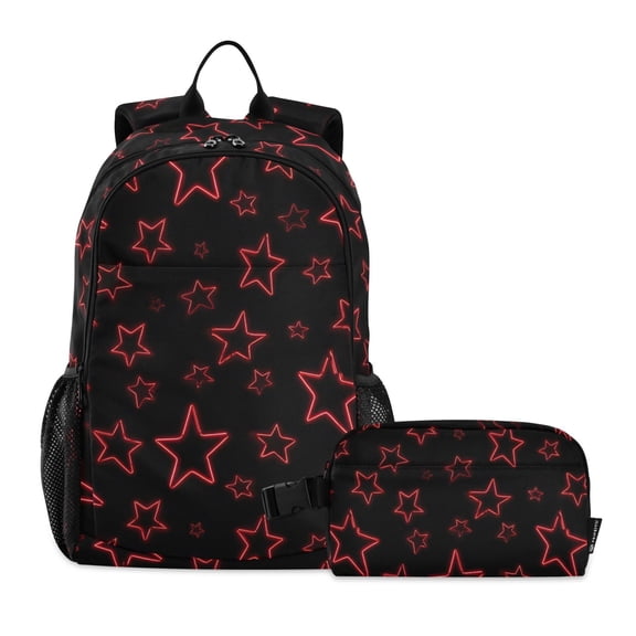 ALAZA Stars School Backpack Lunch Box Set Student Bookbag