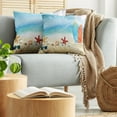 thumbnail image 5 of Ambesonne Summer Throw Pillow Cover 2 Pack, Sand Beach Surfboard, 16", Multicolor, 5 of 5