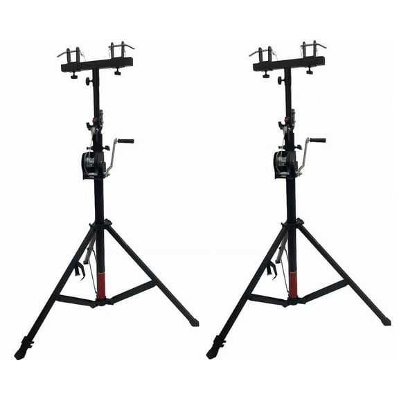 LK-SC14 Two (2)xTRUSS 14FT LIGHTING CRANK STANDS 220 LB & UNIVERSAL T ADAPTER Compact