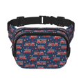 thumbnail image 1 of Fotbe Fire Truck 1 Cangurera Cuadrada con Estampado de Doble Capa, Bolsa de Cintura Ajustable Mini para Hombres y Mujeres, 1 of 9