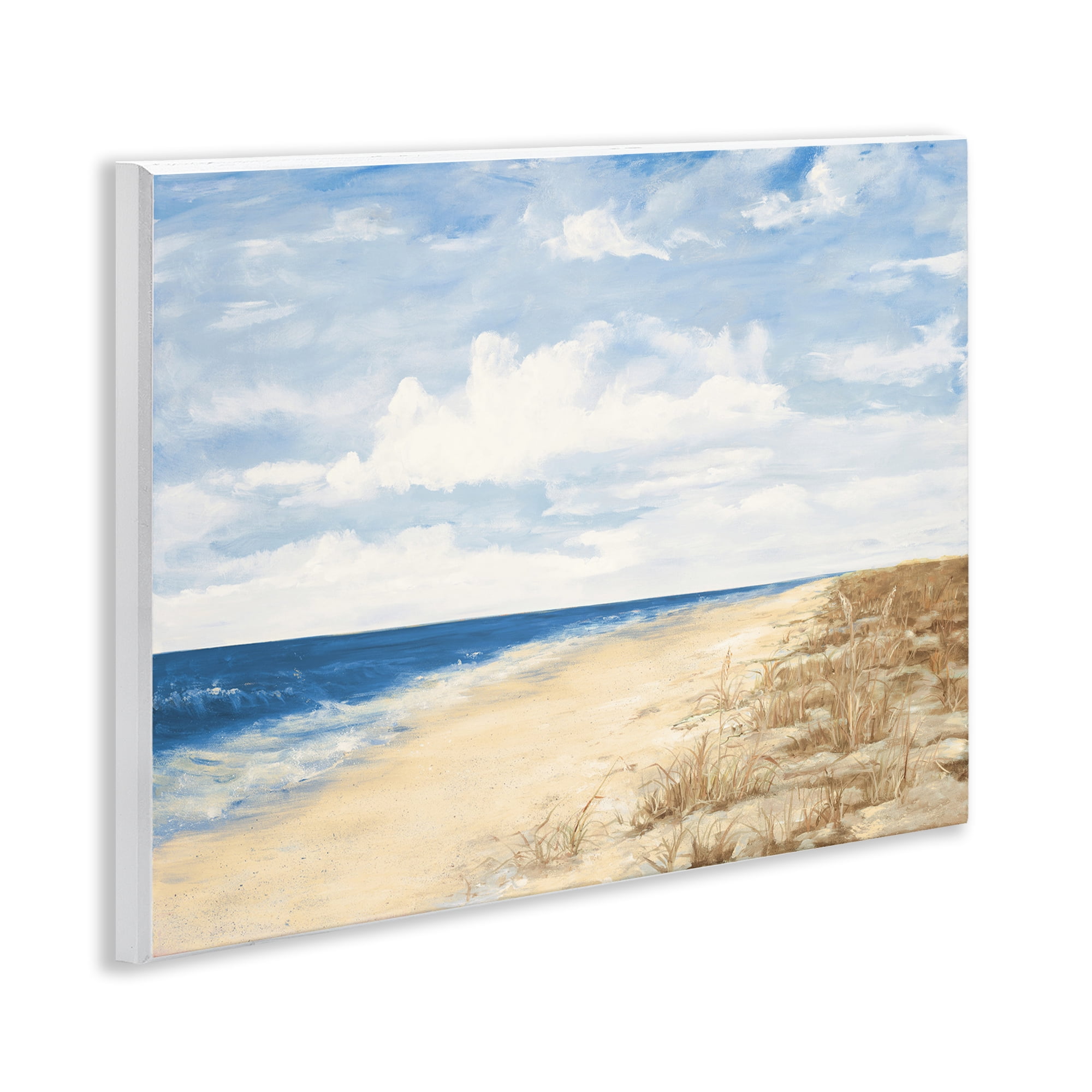Stupell Industries Calm Beach Painting Coastal Painting Unframed Art Print Wall Art, 14 x 11
