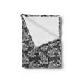 thumbnail image 2 of Damask Soft Flannel Fleece Blanket, Blooming Flower Bouquets with Leaves in Contrasting Colors Bridal Composition, Cozy Plush for Indoor and Outdoor Use, 70" x 90", Dark Taupe White, by Ambesonne, 2 of 5