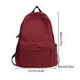 thumbnail image 3 of Mochila Mochila de nailon Mochila escolar de alta capacidad con cremallera impermeable para el ocio diario (rojo vino), 3 of 6