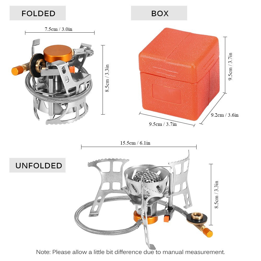 Portable Windproof Camping Gas Stove Foldable Split Burner Adapter