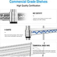thumbnail image 6 of 5 Tier NSF Metal Shelf Wire Shelving Unit, 6000lbs Capacity Heavy Duty Adjustable Storage Rack with Wheels & Shelf Liners for Commercial Grade Utility Steel Storage Rack , 82"H x 48"L x 24"D - Chrome, 6 of 9