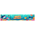 thumbnail image 2 of Happy Birthday Ocean Theme Backdrop for Kids Party Celebration Event Decor Banner Underwater Scene Colorful Fish Shark Décor Background, 2 of 5
