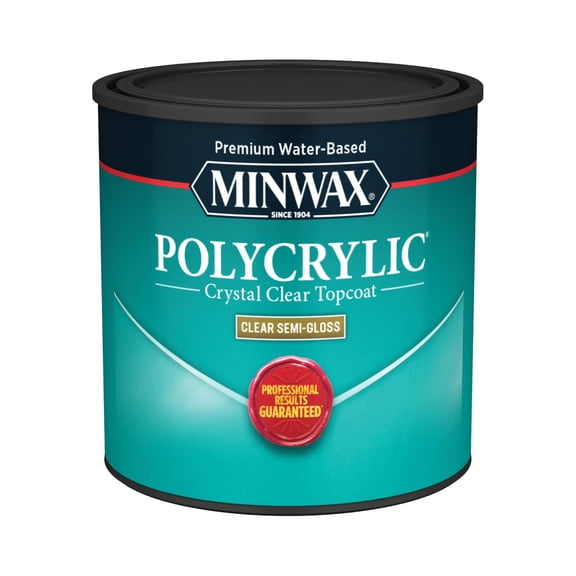 Minwax 244444444 Polycrylic Protective Finish, Clear Gloss, Clear, 1/2 Pint, (1 Piece, 1 Pack)