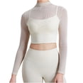 thumbnail image 1 of Traje de yoga de malla para mujer: top deportivo de manga larga con relleno en el pecho, secado rápido, ideal para correr o hacer yoga., 1 of 4