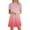 #1-Pink, variant on Women Short Sleeve Gradient Print Round Neck Ladies Loose Mini Dress