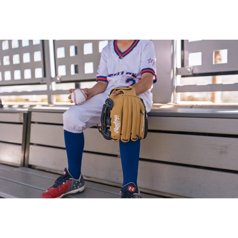 Rawlings Playmaker Series Youth Baseball Glove, Camel/Navy, 11.5