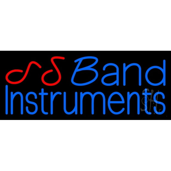 Blue Band Instruments 1 LED Neon Sign 13" Tall x 32" Wide - inches Black Square Cut Acrylic Backing, with Dimmer - Premium built indoor Sign for Studio, Club, Home décor, Event, Workshop, Storefront.