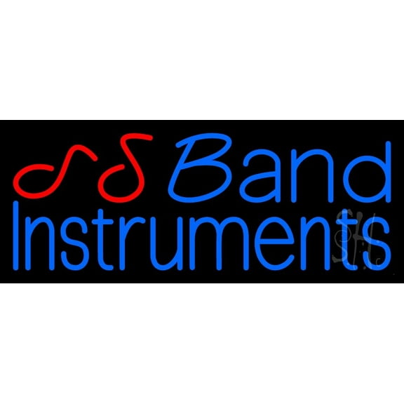 Blue Band Instruments 1 LED Neon Sign 13" Tall x 32" Wide - inches Black Square Cut Acrylic Backing, with Dimmer - Premium built indoor Sign for Studio, Club, Home décor, Event, Workshop, Storefront.