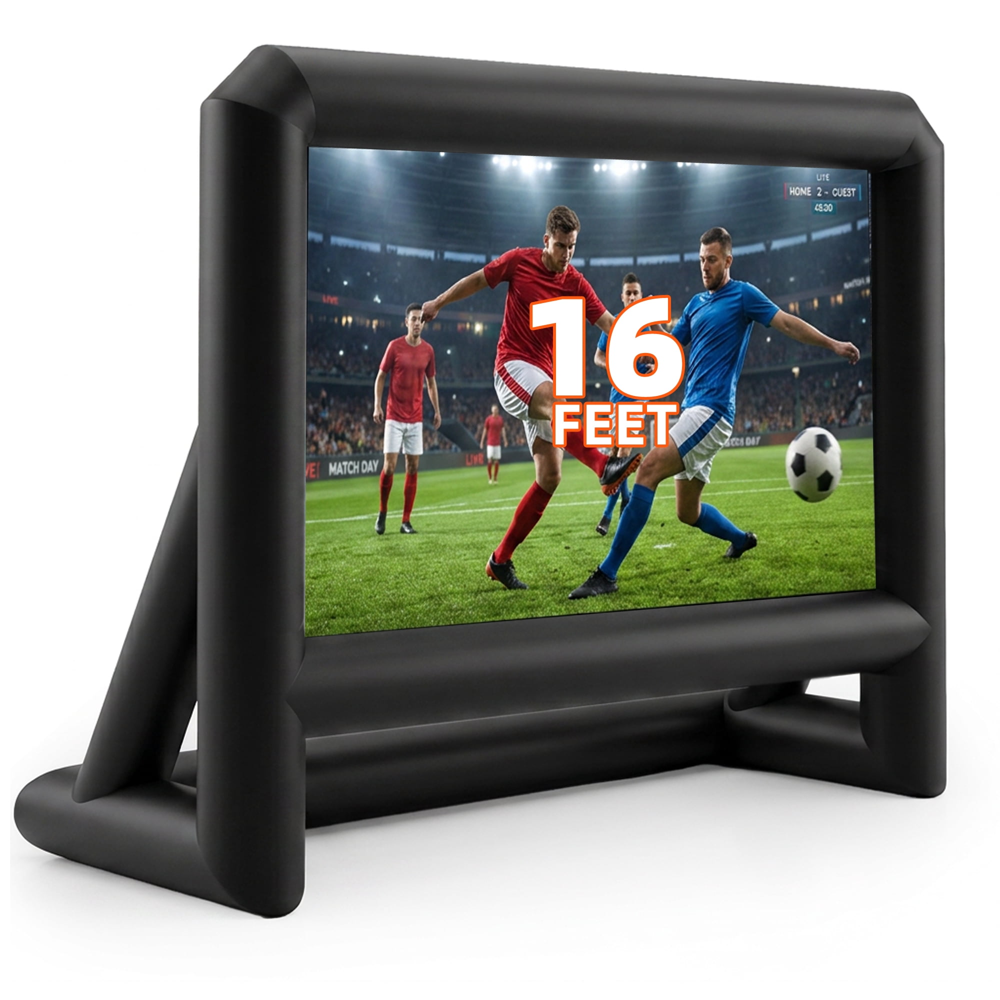 PPXIA 16FT Inflatable Projector Screen Blow Up Projection Screen with Fan & Storage Bag, Easy Setup,Front/Rear Projection, Ideal for Backyard Movie Night and Theme Celebrations