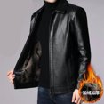 thumbnail image 4 of WINSTAND, abrigo para hombre, chaquetas casuales de motociclista con cremallera para hombre, nueva chaqueta de cuero para hombre, chaquetas de cuero para motocicleta de corte entallado para hombre, 4 of 5