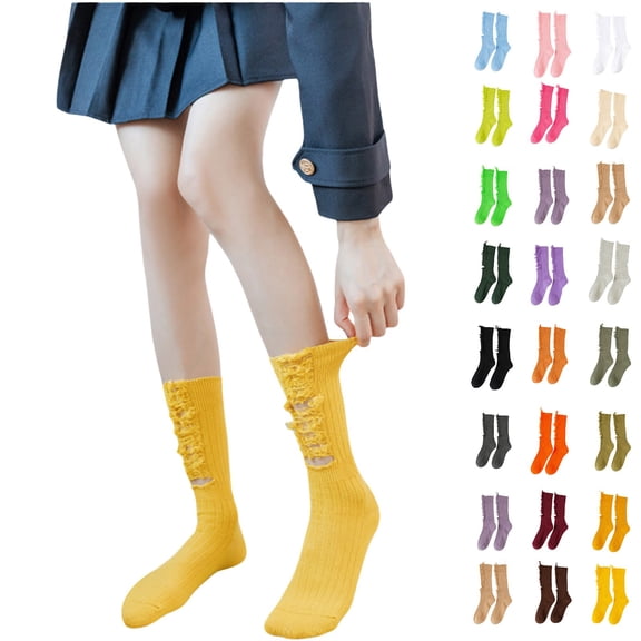 Socks Women VLOOCKLE Long Cotton Socks Tube-Shaped Socks for Skateboarding Sports Socks Casual Fashion Socks Beige