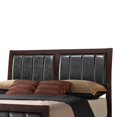 thumbnail image 2 of Leatherette Padded Queen Size Bed with Vertical Channels, Brown, 2 of 5