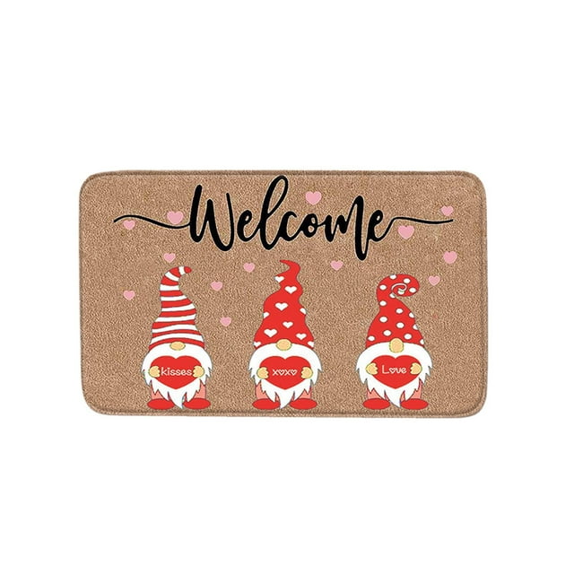 Tapis de Neige Joyeux Saint-Valentin Paillasson Décoratif Intérieur Extérieur Entrée Salle de Bain