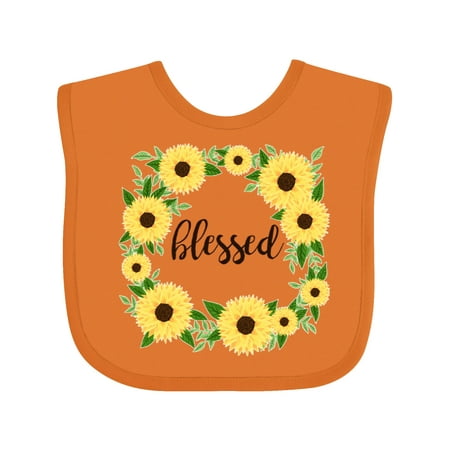 

Inktastic Blessed Sunflower Wreath Gift Baby Girl Bib
