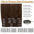 thumbnail image 4 of SEGO Clip in 100% Human Hair Extensions Real Thick Remy Hair Full Head 8 PCS Hair Pieces for Woman Balayage Black Brown Blonde, 4 of 9