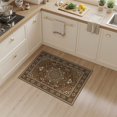 thumbnail image 2 of ODIKA 3'x5' Washable Accent Rug Vintage Distressed Scroll Ornate Border Faded Southwestern Hallway Boho Refined for Bedside, Nursery Room, Pet Friendly & Non-Shedding, 2 of 7