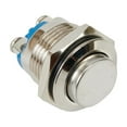 thumbnail image 2 of 12V 16mm Metal Waterproof Push Button Momentary On Off Horn Switch Silver, 2 of 9