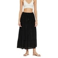 thumbnail image 4 of Women Solid Skirt Long Ruffle Layered Ladies Skirts for Summer with Elastic Waist Online, 4 of 7