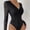 Black, variant on Daiosportswear Lace Bodysuit for Women Long Sleeve V Neck Body Suits，Shorts for Women
