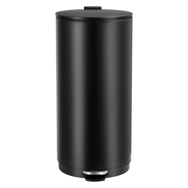 8 Gallon Round Trash Can, 30L Modern Garbage Can with Soft Close Lid and Foot Pedal, Removable Inner Bucket for Living Room, Office, Bathroom, Kitchen