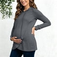 thumbnail image 6 of SBYOJLPB Maternity Hooded Tops for Women Long Sleeves Solid Color Casual Comfortable Pregnancy Clothes, 6 of 8