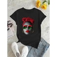 thumbnail image 2 of Playera Deportiva Manga Corta Mujer Dry-FitChic Abstract Portrait Print Women's T-Shirt - Casual Crew Neck, Short Sleeve, Stretchy Polyester Blend, Machine Washable - Perfect for Summer & Everyday F, 2 of 6
