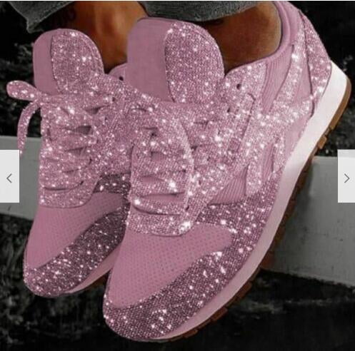 womens pink glitter tennis shoes