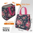 thumbnail image 3 of Pioneer Flower Floral Print Pattern Insulated Lunch Bag for Women & Adults,Large Portable Soft Cooler Lunch Bag,Thermal Food Storage Tote with Pearl Cotton,8.66L,8.75x5.75x9.5 Inch, 3 of 6