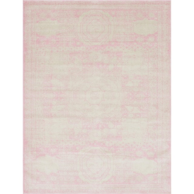 Unique Loom Bromley Collection Vintage Traditional Area Rug, 8 x 10 Feet, Pink/Ivory