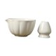 thumbnail image 2 of Cuenco de cerámica para matcha, recipiente de porcelana con pico vertedor, matcha hecho a mano blanco con soporte, 2 of 9