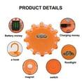 thumbnail image 5 of Herrnalise LED Road Flares Emergency Lights Roadside Safety Beacon Disc Flashing Warning Flare Kit with Magnetic Base & Hook for Car Truck Boats | 9 Flash Modes (Batteries Not Included), 5 of 8