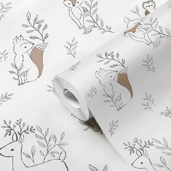 Crane Baby Ezra Woodland Animal Wallpaper, Nursery Wallpaper For Boys and Girls